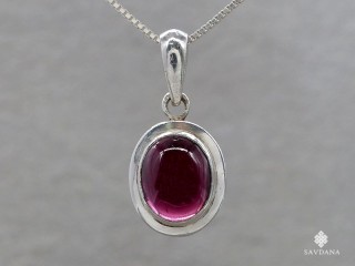 PA474 Pendentif Argent Massif Grenat