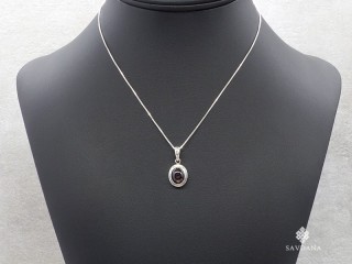 PA474 Pendentif Argent Massif Grenat