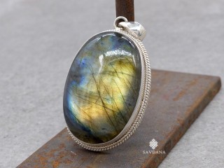 PA370 Pendentif Argent Massif Labradorite