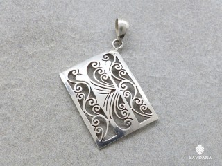 PA407 Pendentif Tibétain Argent Massif