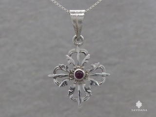 PA409 Pendentif Argent Massif Double Dorje