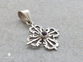 PA409 Pendentif Argent Massif Double Dorje