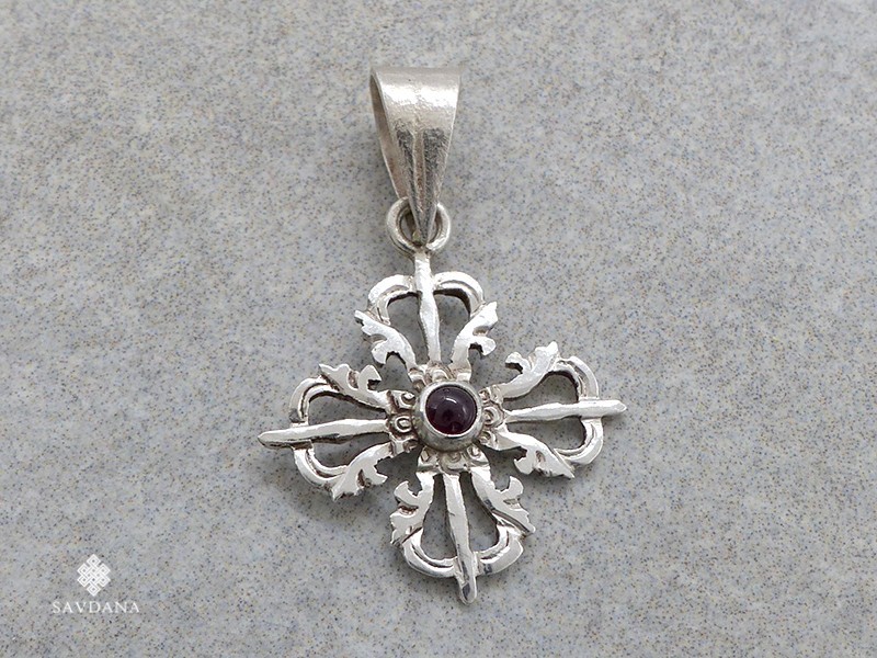 PA409 Pendentif Argent Massif Double Dorje