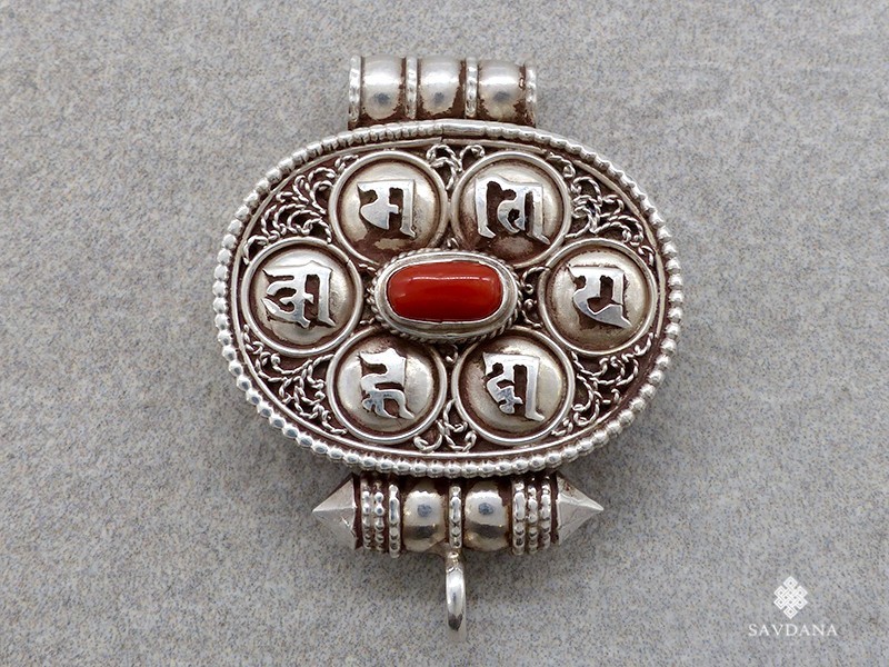 PA430 Pendentif Amulette Ghau Argent Massif Mantra