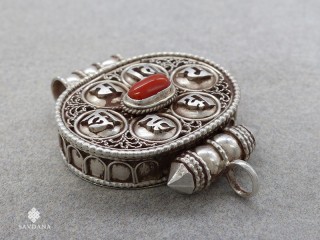 PA430 Pendentif Amulette Ghau Argent Massif Mantra