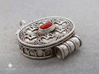 PA430 Pendentif Amulette Ghau Argent Massif Mantra