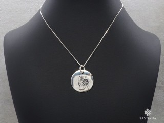 PA437 Pendentif Argent Massif Om