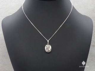 PA439 Pendentif Amulette Ghau Argent Massif Om