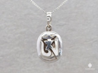 PA439 Pendentif Amulette Ghau Argent Massif Om