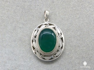 PA250 Pendentif Argent Massif Onyx