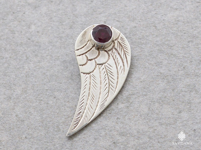PA291 Pendentif Argent Massif Grenat