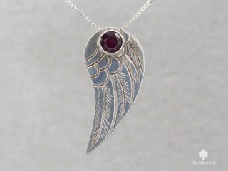 PA291 Pendentif Argent Massif Grenat
