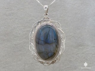 PA354 Pendentif Argent Massif Labradorite