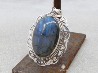 PA354 Pendentif Argent Massif Labradorite
