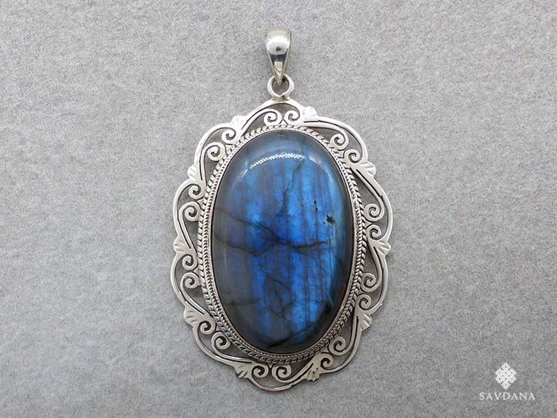 PA354 Pendentif Argent Massif Labradorite