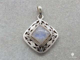 PA357 Pendentif Argent Massif Pierre de Lune