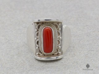 BA105 Bague Argent Massif Corail. Taille 63