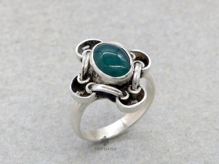BA118 Bague Argent Massif Onyx. Taille 52