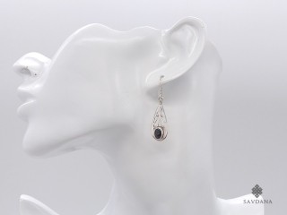 BdOA173 Boucles d'Oreille Argent Massif Hématite