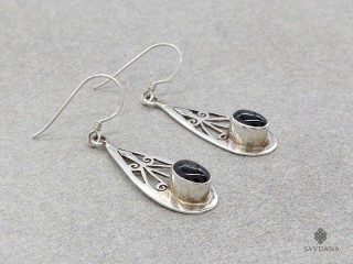 BdOA173 Boucles d'Oreille Argent Massif Hématite