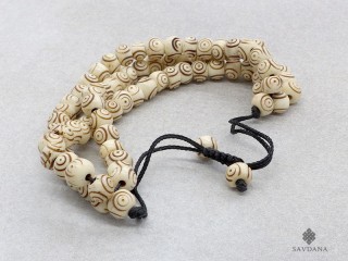 BrMala231 Bracelet Mala de Prières Tibétain Os de Buffle