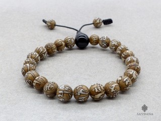 BrMala311 Bracelet Mala de Prières Tibétain Conque Mantra