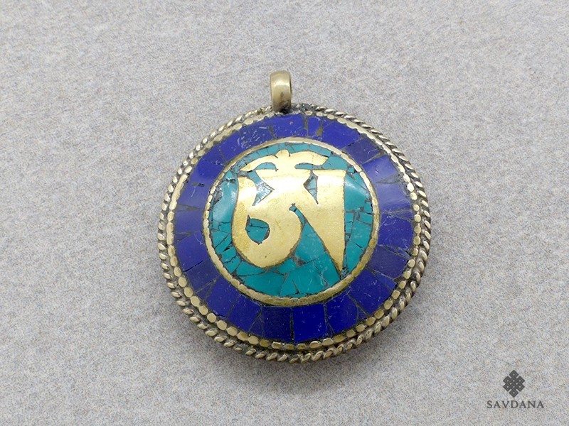 P63 Pendentif Tibétain Om Dorje Vajra