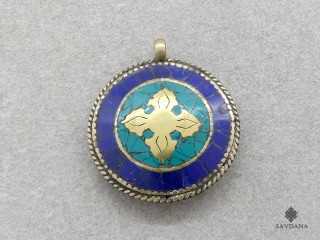 P63 Pendentif Tibétain Om Dorje Vajra