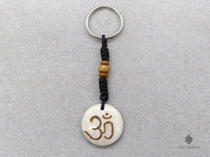 Porte-clés Symbole OM Bouddhiste – En Résine Avec Anneau Inox, Signe Spirituel Paix Et Harmonie - 9