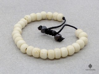 BrMala08 Bracelet Mala de Prières Tibétain Os de Buffle