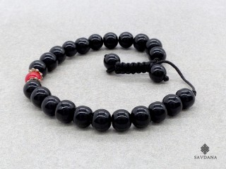 BrMala193 Bracelet Mala de Prières Tibétain Onyx