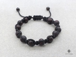 BrMala263 Bracelet Shambhala Tibétain Bois
