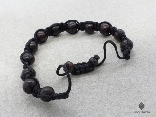 BrMala263 Bracelet Shambhala Tibétain Bois