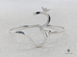 BrA114 Bracelet Tibétain Argent Massif Om