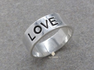 BA508 Bague Tibétaine en Argent Massif Maya Love Amour