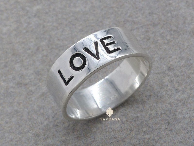 BA508 Bague Tibétaine en Argent Massif Maya Love Amour