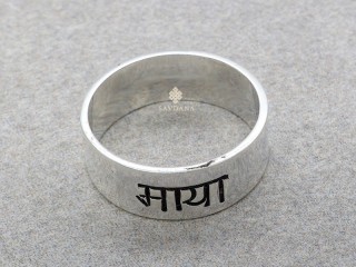 BA508 Bague Tibétaine en Argent Massif Maya Love Amour