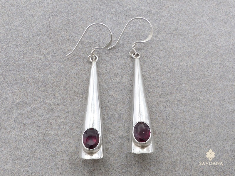 BdOA215 Boucles d'Oreille Argent Massif Grenat