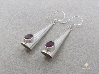 BdOA215 Boucles d'Oreille Argent Massif Grenat