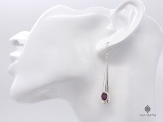 BdOA215 Boucles d'Oreille Argent Massif Grenat