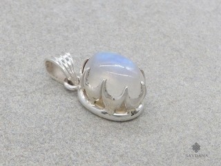 PA607 Pendentif Argent Massif Pierre de Lune