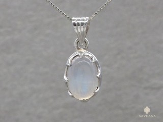 PA607 Pendentif Argent Massif Pierre de Lune