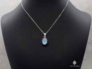 PA607 Pendentif Argent Massif Pierre de Lune