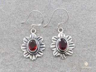 BdOA226 Boucles d'Oreille Argent Massif Grenat