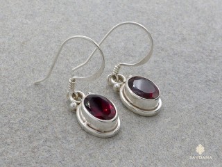 BdOA229 Boucles d'Oreille Argent Massif Grenat