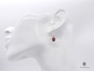 BdOA229 Boucles d'Oreille Argent Massif Grenat