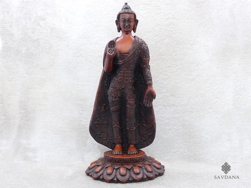 St19 Statue Bouddha, Astamangala, Signes Auspicieux du bouddhisme