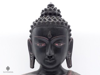 St34 Statue Bouddha Signes Auspicieux Mantra