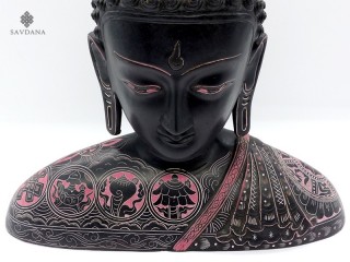 St34 Statue Bouddha Signes Auspicieux Mantra