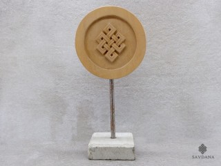 Div65 Sculpture Noeud Sans Fin Bois Exotique